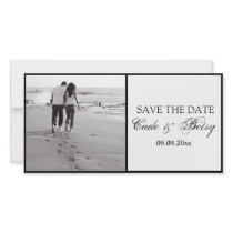 Modern "Save-the-date" Announcement (Photo) B&W Customized Photo Card