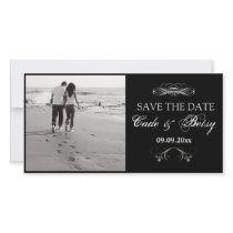 Modern "Save-the-date" Announcement (Photo) B&W Photo Card
