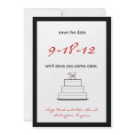 save, date, card, wedding, cake, black, white,