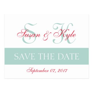 Mint Green Red Save the Dates