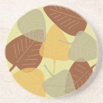 Modern scattered leaves autumn fall Thanksgiving coasters
