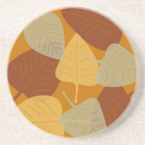 Modern scattered leaves autumn fall Thanksgiving coasters