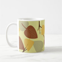 Modern scattered leaves autumn illustration mugs