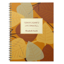 Modern scattered leaves autumn personal journal notebooks