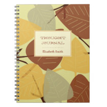 Modern scattered leaves autumn personal journal notebooks