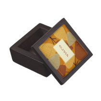 Modern scattered leaves autumn personal trinket premium gift boxes
