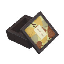 Modern scattered leaves autumn personal trinket premium gift boxes
