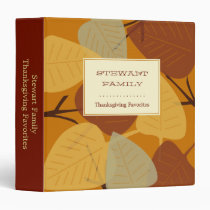 Modern scattered leaves autumn recipe collection binders