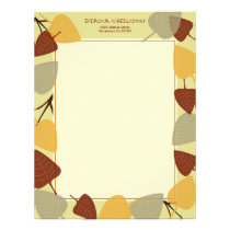 Modern scattered leaves autumn thanksgiving theme letterhead