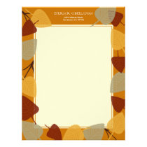 Modern scattered leaves autumn thanksgiving theme letterhead