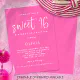 Modern Script Hot Pink Sweet Birthday Party Invitation Zazzle