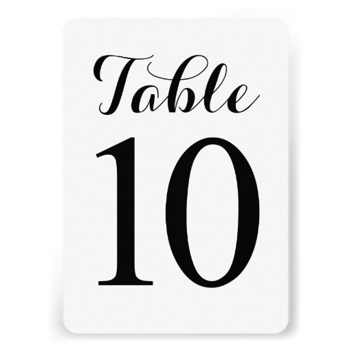Modern Script Table 10 | Table Numbers Card