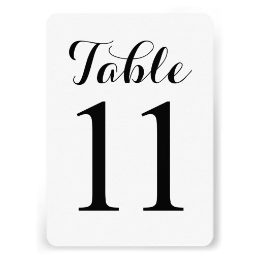Modern Script Table 11 | Table Numbers Card
