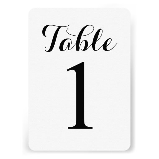 Modern Script Table 1 | Table Numbers Card