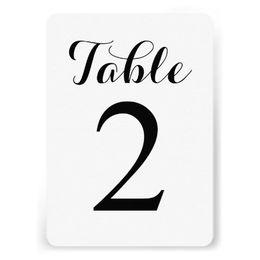 Modern Script Table 2 | Table Numbers Card