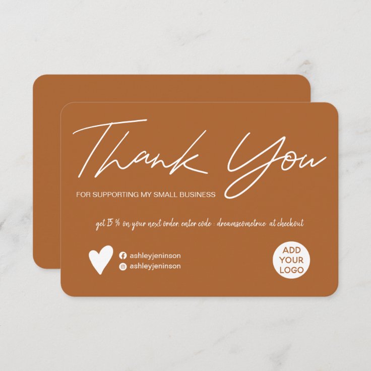 Modern Script Terracotta Order Thank You Zazzle