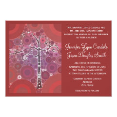 Modern Scroll Tree of LIfe Wedding Invitations