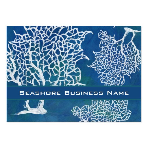 Modern Seashore Beach Ocean Coral Water Business Business Card (front side)