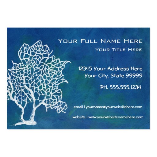 Modern Seashore Beach Ocean Coral Water Business Business Card (back side)