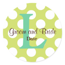 Modern Seaside Wedding Monogram Sticker