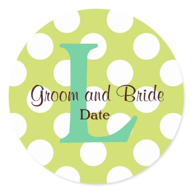 Modern Seaside Wedding Monogram Sticker