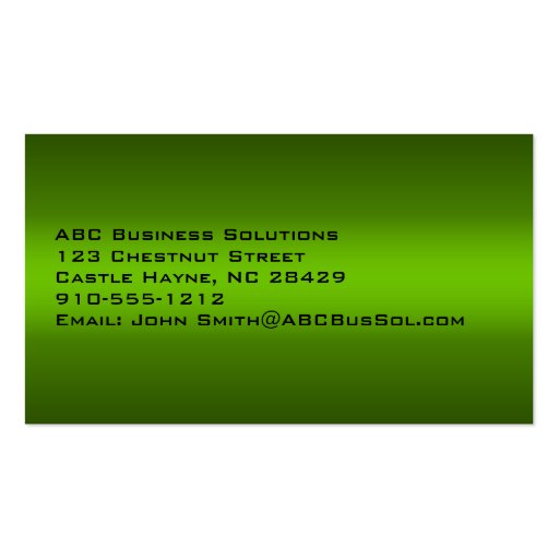 Modern Shades of Green Professional Business Cards (back side)