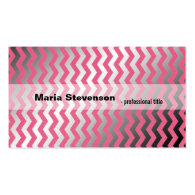 Modern shining pink and grey chevron professional business card template