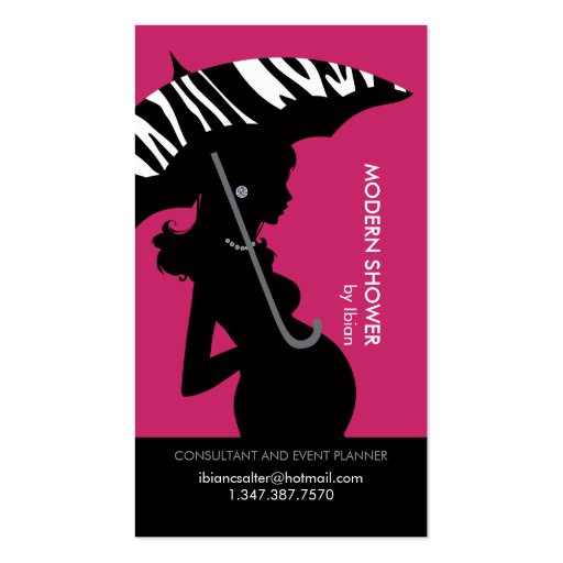 Modern Shower in Pink Business Card (front side)