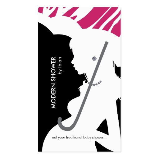 Modern Shower in Pink Business Card (back side)