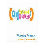 Modern Shower Invites - Oh Yeah Baby! postcards