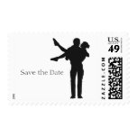 Modern Silhouette Couple - Postage Stamp