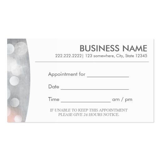 Modern Silver Appointment Business Card