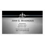 Modern Silver Black Fleur de Lis Business Card