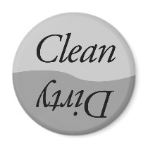 Modern Silver Clean or Dirty Dishes Magnets
