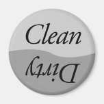 Modern Silver Clean or Dirty Dishes Magnets