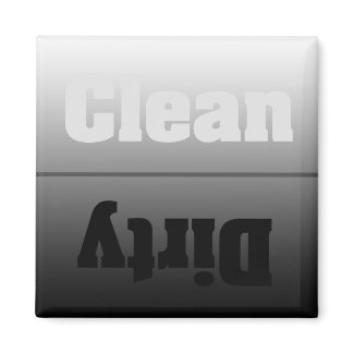 Modern Silver Dirty Clean Magnet magnet
