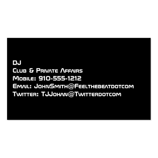 Modern Silver Metal Professional DJ Business Card (back side)