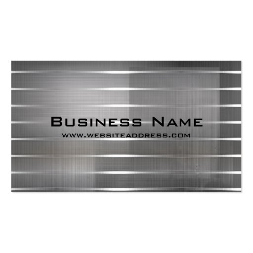 Modern Silver Stripes Business Cards (front side)