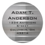 Modern Silver Stripes Return Address Labels stickers