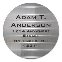 Modern Silver Stripes Return Address Labels stickers by mrssocolov2 Modern Silver Stripes Return Address Labels stickers