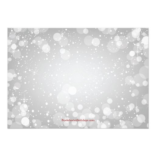 Modern SilverBokeh Lights Holiday Invitation