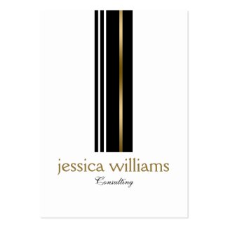 Modern Simple Black & Gold Accent Stripes Large Business Cards (Pack Of 100)