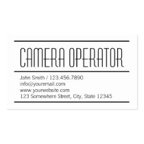 Modern Simple Camera Operator Business Card