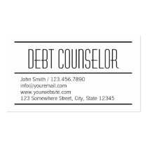 Modern Simple Debt Counselor Business Card