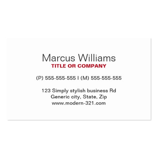 Modern simple deep red writer publisher editor business card (back side)