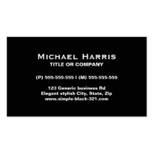 Modern simple elegant black business card