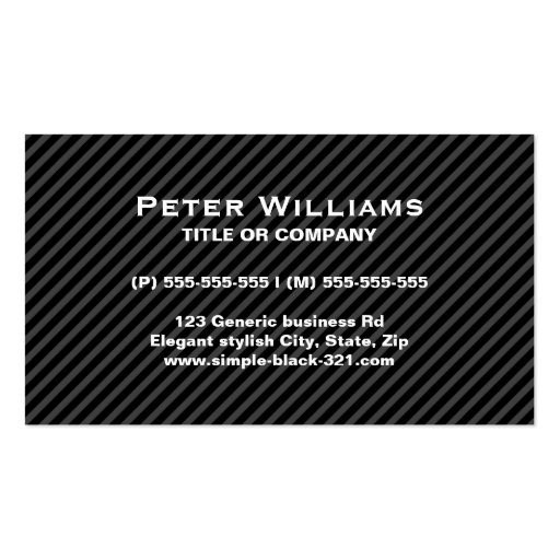 Modern simple elegant black gray stripes profile business card template (front side)