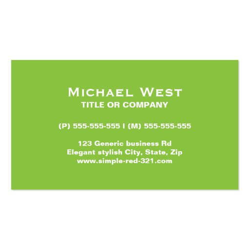 Modern simple elegant green and black professional business cards (front side)