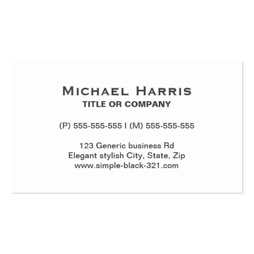 Modern simple elegant white gray business card (front side)