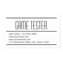 Modern Simple Game Testing Business Card